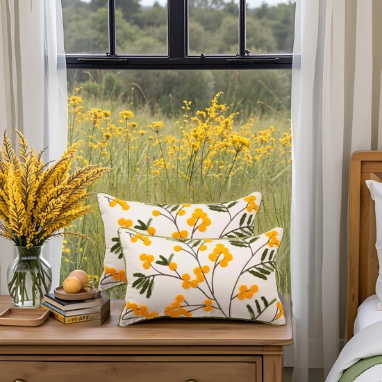 550x550-38054.jpg Unyqoos ® Set van 2 Moderne Bloemen Kussenhoezen voor Binnen en Buiten - 30x50 cm