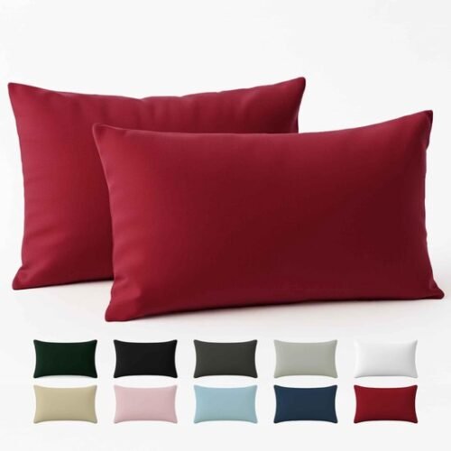 550x550-38063.jpg Unyqoos® Set van twee bordeauxrode kussenslopen 40x70 cm in ademend katoen