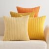 Unyqoos® Set van 4 Luxe Ribfluwelen Sierkussenslopen voor Bank en Thuisdecoratie, 40 x 40 cm, Oranje