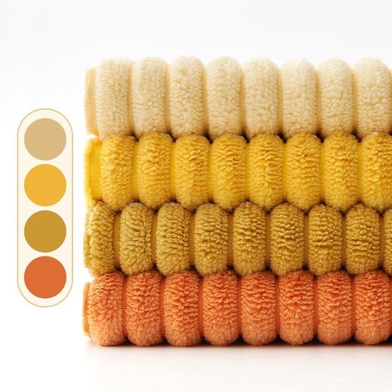 Unyqoos® Set van 4 Luxe Ribfluwelen Sierkussenslopen voor Bank en Thuisdecoratie, 40 x 40 cm, Oranje