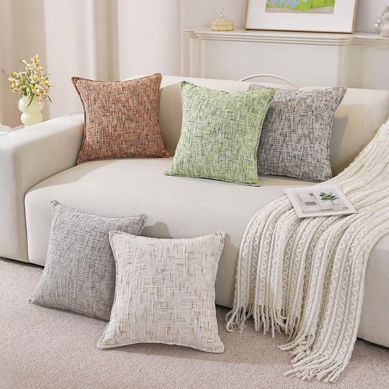 Unyqoos® Set van 2 Luxe Chenille Kussenhoezen met Uniek Ontwerp en Verborgen Rits