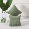 Unyqoos® Set van Twee Luxe Boho Kussenhoezen in Zacht Saliegroen Corduroy voor Stijlvol Interieurontwerp