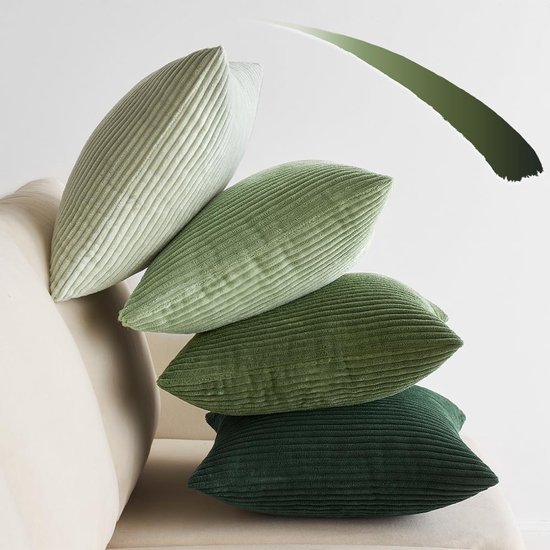 550x550-38127.jpg Unyqoos® Klassieke Set van 4 Ribfluwelen Sierkussenslopen voor Bank en Slaapkamer in Saliegroen