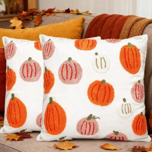 550x550-38134.jpg Unyqoos® Set van twee kussenslopen met pompoenmotief voor sfeervolle herfstdecoratie