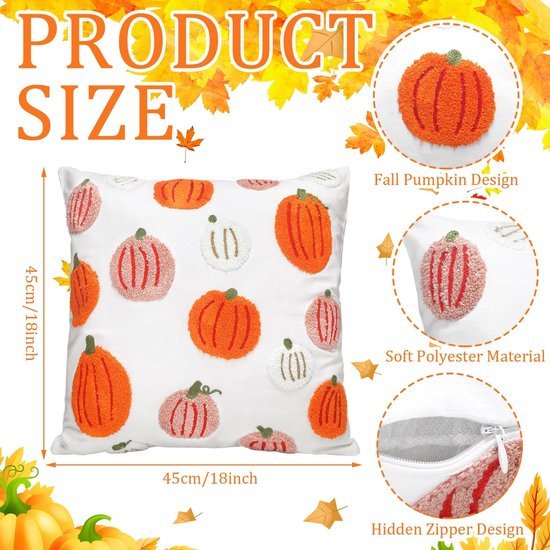 550x550-38137.jpg Unyqoos® Set van twee kussenslopen met pompoenmotief voor sfeervolle herfstdecoratie