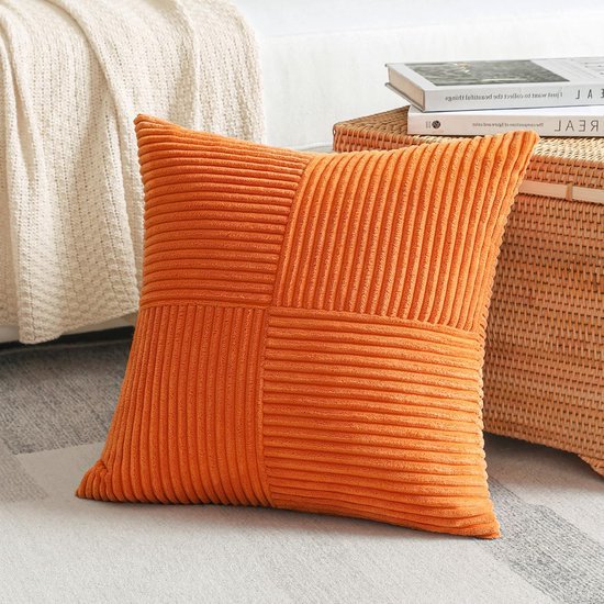 550x550-38142.jpg Unyqoos® Set van 2 decoratieve kussenslopen met gestreept corduroy patroon voor woonkamer en meer