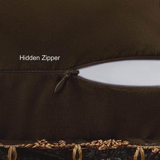 550x550-38166.jpg Unyqoos® Jacquard Kussensloop met Ritssluiting in Grijs en Goud voor Elegante Decoratie