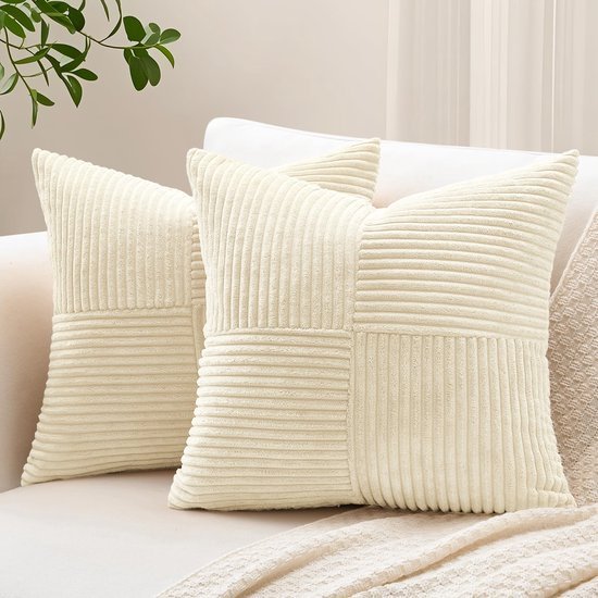 550x550-38173.jpg Unyqoos® Set van 2 decoratieve kussenslopen met gestreept corduroy patroon voor diverse woonstijlen