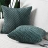 Unyqoos® Set van 2 Bohemien Gestreepte Zachte Kussenslopen voor Slaapkamer en Bank in Donkergroen