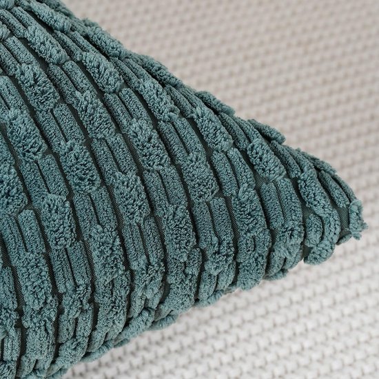 Unyqoos® Set van 2 Bohemien Gestreepte Zachte Kussenslopen voor Slaapkamer en Bank in Donkergroen