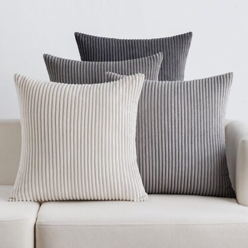 550x550-38212.jpg Unyqoos® Chique Corduroy Sierkussenslopen Set van 4 voor Diverse Interieurstijlen, 40 x 40 cm, Donkergrijs