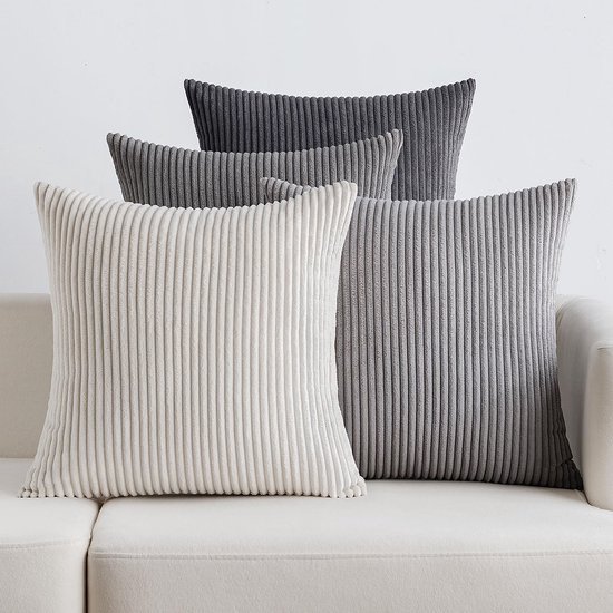 550x550-38212.jpg Unyqoos® Chique Corduroy Sierkussenslopen Set van 4 voor Diverse Interieurstijlen, 40 x 40 cm, Donkergrijs