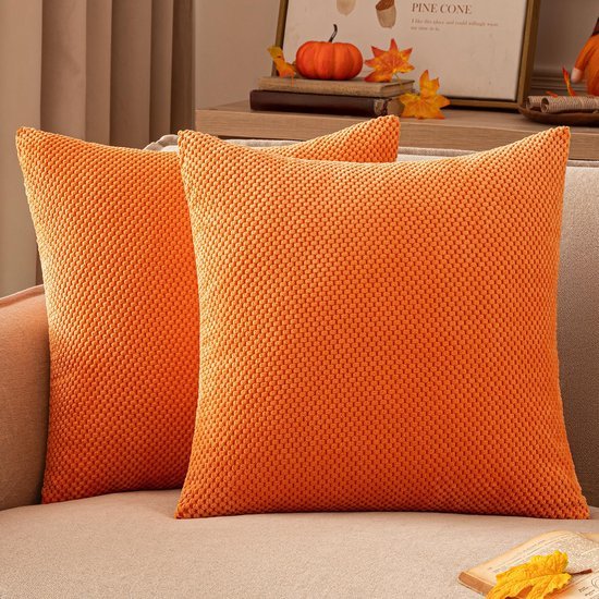 Unyqoos® Stijlvolle en zachte kussenslopen in oranje voor een herfstige sfeer