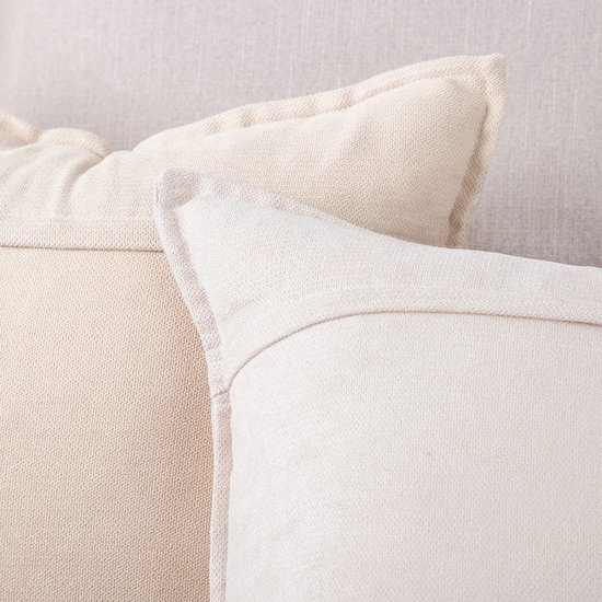 Unyqoos® Set van 2 Luxe Chenille Sierkussenhoezen in Zacht Beige voor Bank en Slaapkamer