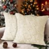 Unyqoos® Set van 2 decoratieve kussenhoezen met winterse kerstmotieven voor huisdecoratie