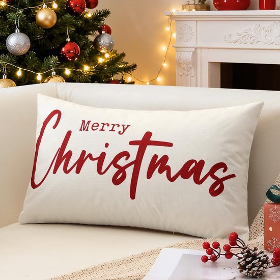 Unyqoos® Kerstkussenhoes van polyester linnen voor sfeervolle decoratie in huis