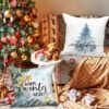 Unyqoos® Set van 4 decoratieve kussenslopen met winterse kerstthema voor sfeervolle inrichting