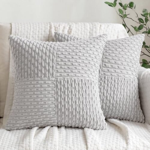 550x550-38324.jpg Unyqoos® Set van 2 stijlvolle corduroy kussenslopen met patchwork design voor bank en slaapkamer