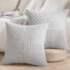 Unyqoos® Set van 2 stijlvolle corduroy kussenslopen met patchwork design voor bank en slaapkamer