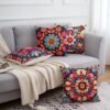 Unyqoos® Bohemian Kussenslopen Set van 4 met Mandala en Bloemenpatroon