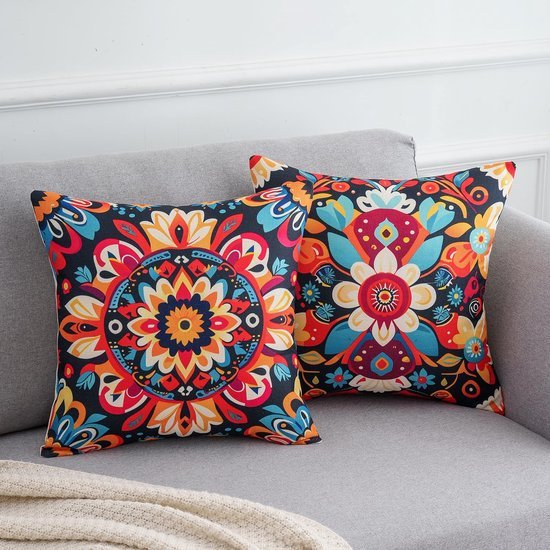 Unyqoos® Bohemian Kussenslopen Set van 4 met Mandala en Bloemenpatroon