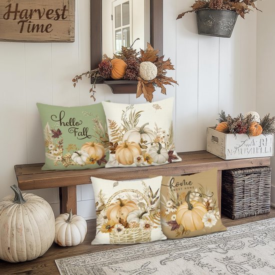 550x550-38419.jpg Unyqoos® Set van 4 decoratieve herfstkussenhoezen met pompoenontwerp voor huis en tuin