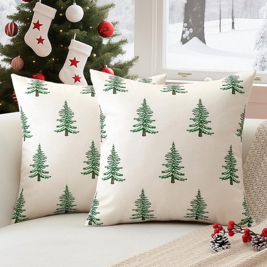 550x550-38441.jpg Unyqoos® Set van 2 decoratieve kerstkussenhoezen voor bank of slaapkamer in beige