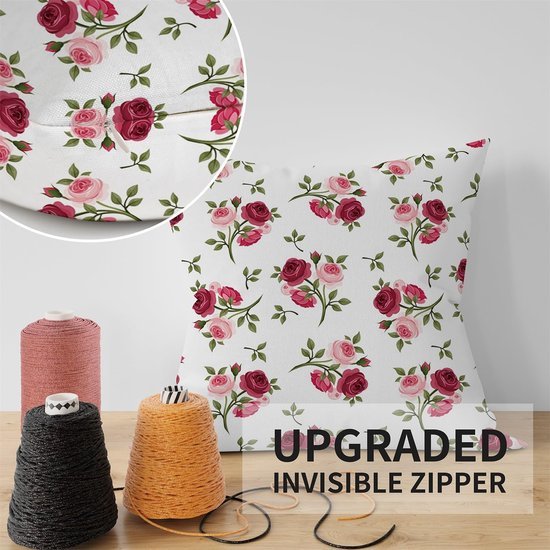 550x550-38475.jpg Unyqoos® Set van 2 decoratieve kussenslopen met bloemenpatroon voor binnen en buiten