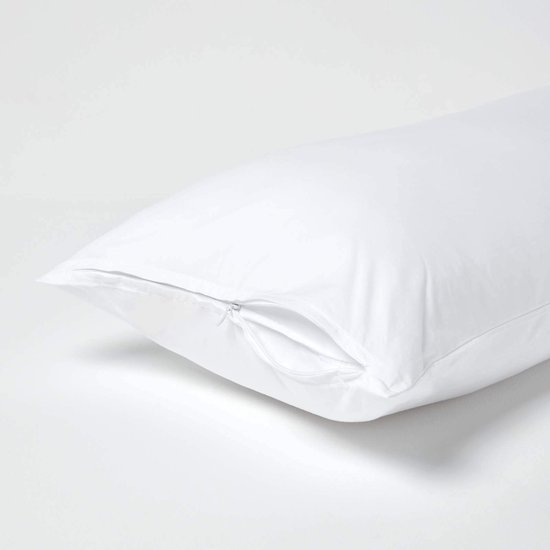 Unyqoos® Luxe witte kussensloop van percale katoen met ritssluiting 40x80 cm