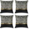 Unyqoos® Set van 4 luxe sierkussenhoezen met elegant patroon voor interieurdecoratie
