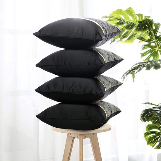 Unyqoos® Set van 4 luxe sierkussenhoezen met elegant patroon voor interieurdecoratie