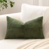 Unyqoos® Olijfgroene corduroy kussensloop met verborgen rits voor sierkussens