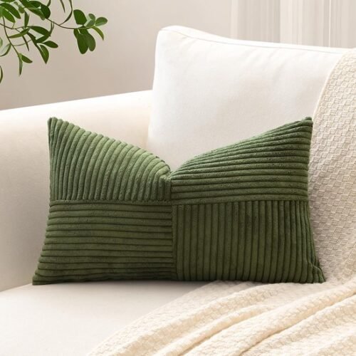 550x550-38513.jpg Unyqoos® Olijfgroene corduroy kussensloop met verborgen rits voor sierkussens