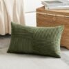 Unyqoos® Olijfgroene corduroy kussensloop met verborgen rits voor sierkussens