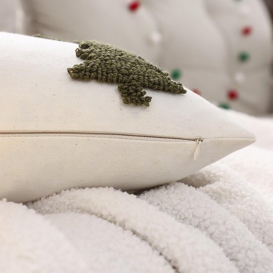 Unyqoos® Set van 2 groene kussenhoezen met kerstboomdesign voor sfeervolle decoratie