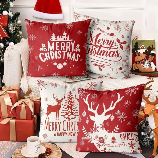 Unyqoos® Set van 4 Kussenslopen voor Winterdecoratie in Woonkamer en Slaapkamer