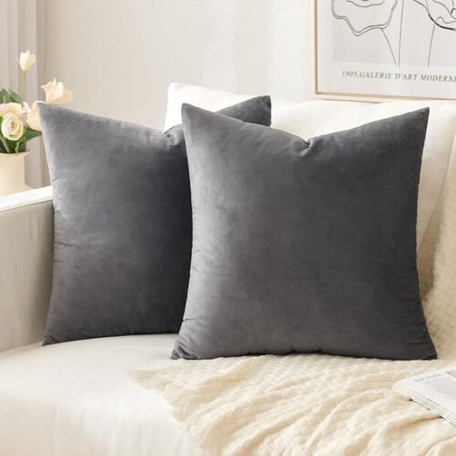 Unyqoos® Set van twee zachte fluwelen kussenhoezen voor huiselijke sfeer en comfort
