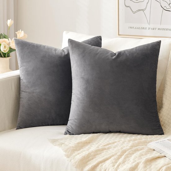 Unyqoos® Set van twee zachte fluwelen kussenhoezen voor huiselijke sfeer en comfort