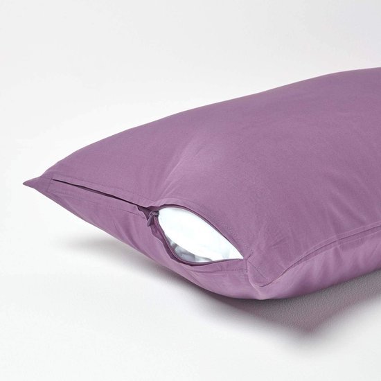 Unyqoos® Paarse kussensloop van Egyptisch katoen met ritssluiting voor optimaal slaapcomfort