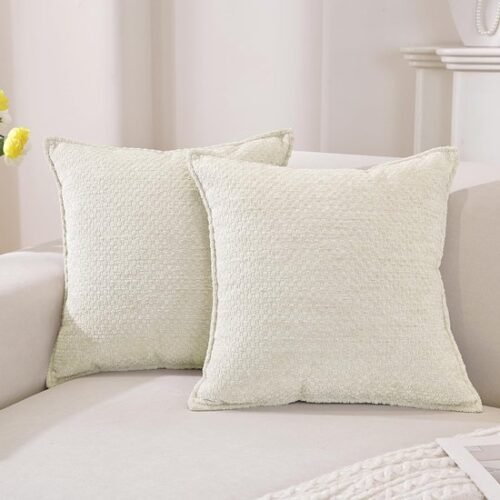 550x550-38641.jpg Unyqoos® Set van twee zachte chenille kussenhoezen met verborgen ritssluiting in crèmewit