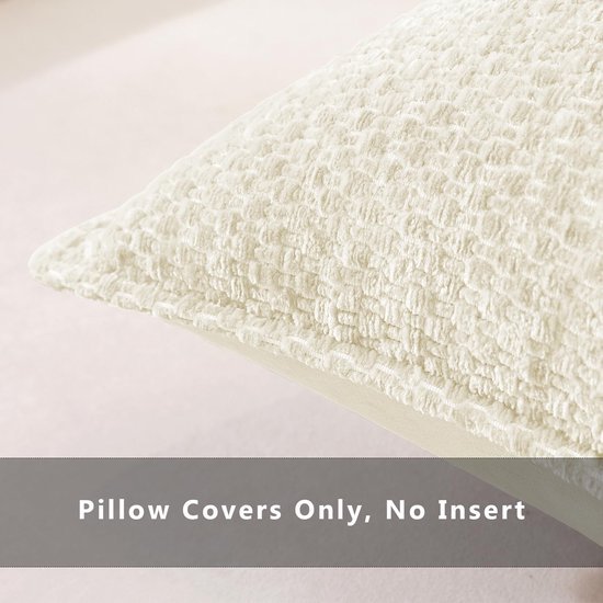 550x550-38642.jpg Unyqoos® Set van twee zachte chenille kussenhoezen met verborgen ritssluiting in crèmewit