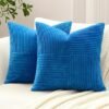 Unyqoos® Set van 2 decoratieve corduroy kussenslopen met gestreept patchwork design voor woondecoratie