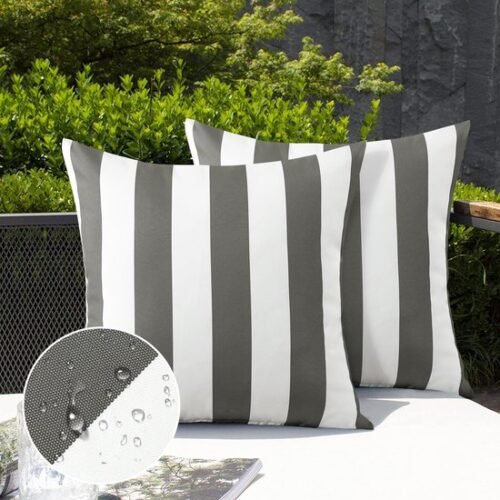 550x550-38669.jpg Unyqoos® Set van 2 Grijze Kussenhoezen voor Binnen en Buiten, 45 x 45 cm