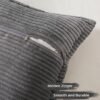Unyqoos® Set van twee donkergrijze corduroy kussenhoezen met geometrisch patroon