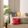 Unyqoos® Set van twee donkergrijze corduroy kussenhoezen met geometrisch patroon