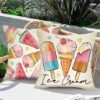 Unyqoos® Set van 2 decoratieve kussenovertrekken voor zomer, 45 x 45 cm, buitengebruik