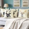 550x550-38711.jpg Unyqoos® Set van Vier Zachte Fluwelen Kussenhoezen met Hertmotief voor Bank en Bed