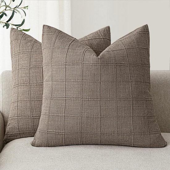 Unyqoos® Set van twee linnen kussenslopen met bohemian stijl voor binnen en buiten