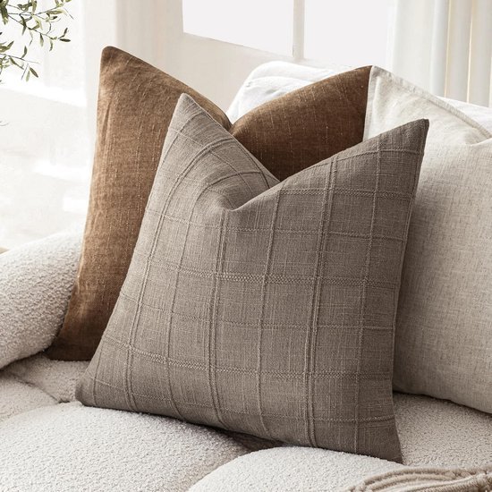 Unyqoos® Set van twee linnen kussenslopen met bohemian stijl voor binnen en buiten