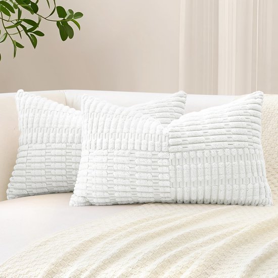 550x550-38733.jpg Unyqoos® Set van 2 zachte corduroy kussenslopen met boho gestreept patroon